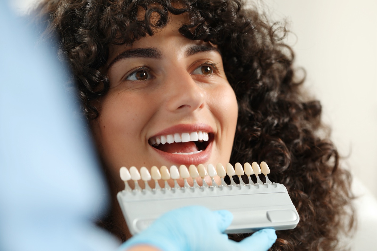 Woman reviewing dental shade options